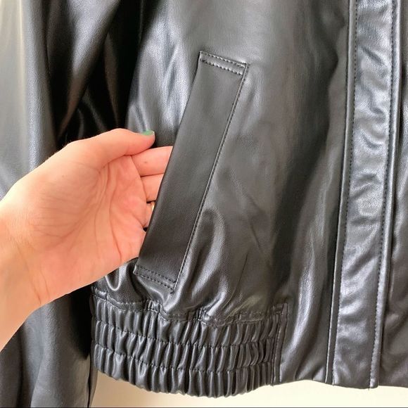 H&M Bomber Style Faux Leather Jacket - Picture 6 of 8